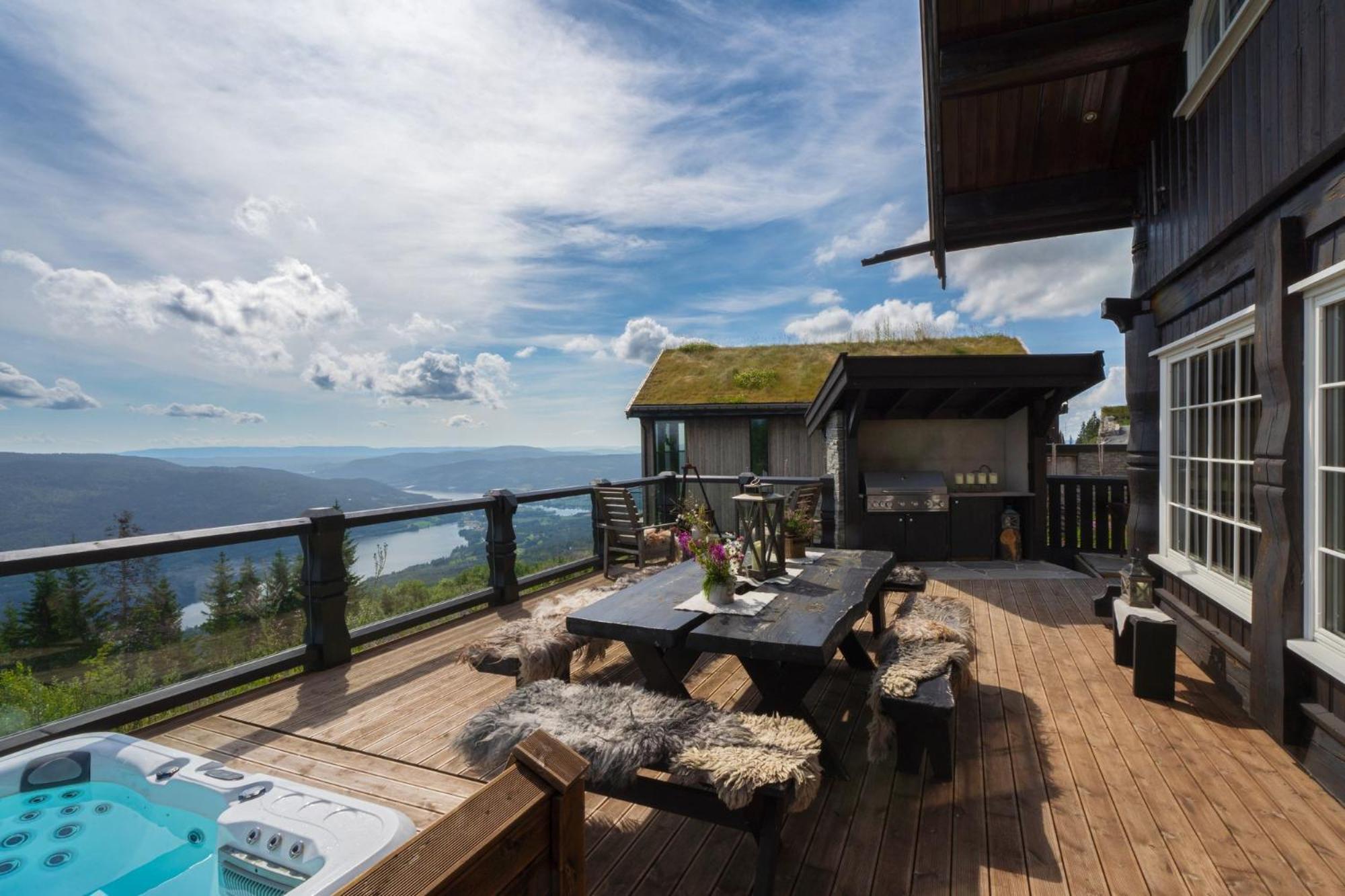 Norefjell - Storhytte Med Jacuzzi Og Fantastisk Beliggenhet Noresund Kültér fotó